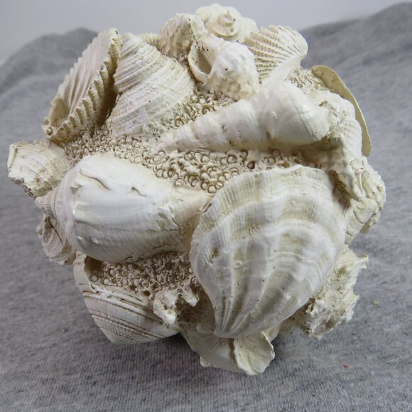 Faux Sea Shell Ball - Orb - Round Coastal Decoration 13" round - Picture 6 of 10